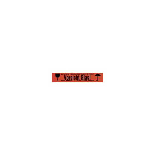 4066300400861 - Signalpackband WIHE-lux 400086 Vorsicht Glas! 50mm x 66m 58my rot 4066300400861 WIHEDÜ