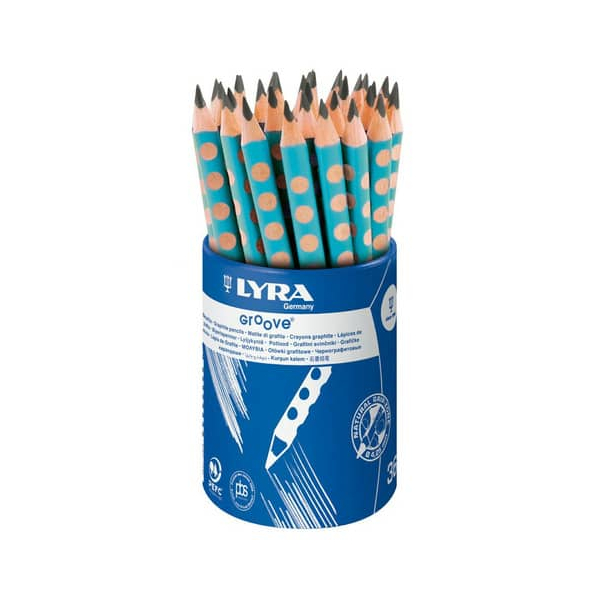 36 Stück Lyra Bleistift Groove Jumbo in der Dose, L1873362, Härte B, türkis 4084900104736 Lyra