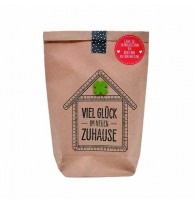 Wundert&uuml;te 63516 , "Viel Gl&uuml;ck im neuen Zuhause", 14x22cm (BxL), in Papiert&uuml;te