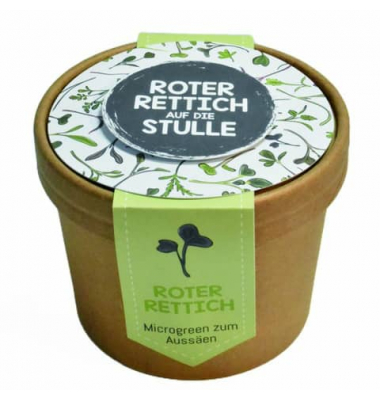 Aussaat-Pott Microgreens Roter Rettich Anzuchtset