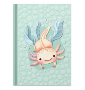Notizbuch 46813, Axolotl, mehrfarbig, A5, kariert, 70g, 96 Blatt / 192 Seiten