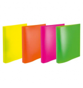 Ringbuch 19703, A4 2 Ringe Polypropylen neonfarben