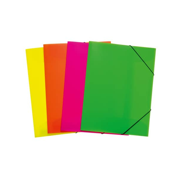 12 Stück Herma Gummizugmappe neon 19702, A3 neon Polypropylen (PP), mit 3 Einschlagklappen  Herma