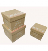 Weihn.Geschenkkarton Packpapier natur