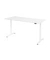 Sitz-Steh-Schreibtisch, elektrisch höhenverstellbar, 63-127cm (H), 180x80cm (BxT), rechteckig, weiß / silber