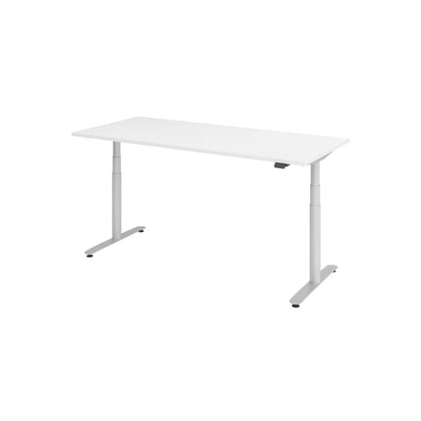 4032062304198 - Sitz-Steh-Schreibtisch VXDLR19 W G elektrisch höhenverstellbar 63-127cm (H) 1800mmx80cm (BxT) rechteckig weiß   graphit 4032