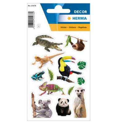 Schmucketikett Exotische Tiere