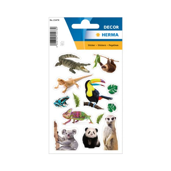 10 Stück Herma Schmucketikett Exotische Tiere 4008705154789 Herma