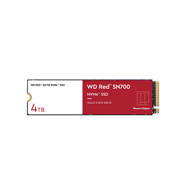 interne Festplatte Red SN700 WDS400T1R0C, rot/weiß, M.2, 4 TB, SSD