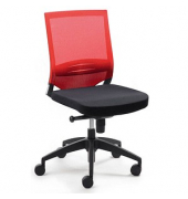 B&uuml;rostuhl myOPTIMAX, rot/schwarz / schwarz, bis 120kg, ohne Kopfst&uuml;tze