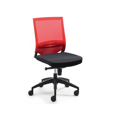 B&uuml;rostuhl myOPTIMAX, rot/schwarz / schwarz, bis 120kg, ohne Kopfst&uuml;tze