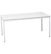 Mehrzwecktisch weiß rechteckig, Vierkantrohr weiß, 160,0 x 80,0 x 75,0 cm