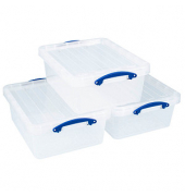 Aufbewahrungsbox 23.5CCB-PK3, 23,5 Liter, mit Deckel, au&szlig;en 500x395x195mm, recycelbares Polypropylen transparent