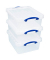 Aufbewahrungsbox 23.5CCB-PK3, 23,5 Liter mit Deckel, für A4, außen 500x395x195mm, recycelbares Polypropylen transparent