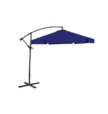 Sonnenschirm sechseckig, blau neigbar Ø 300,0 cm