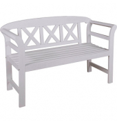 Gartenbank Vancouver 985075 weiß Holz 128,0 cm