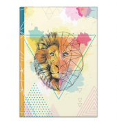 Notizbuch 46809, Lion, mehrfarbig, A4, blanko, 70g, 96 Blatt / 192 Seiten