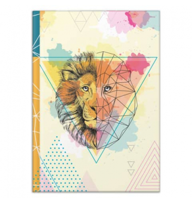 Notizbuch 46809, Lion, mehrfarbig, A4, blanko, 70g, 96 Blatt / 192 Seiten