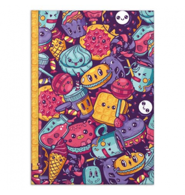 Notizbuch 46810, Sweets, bunt, A4, blanko, 70g, 96 Blatt / 192 Seiten