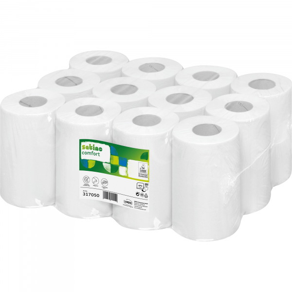4000735806416 - Rollenhandtücher Satino Comfort 317050 Innenabrollung 1-lagig hochweiß Papier 4000735806416 12 Stück
