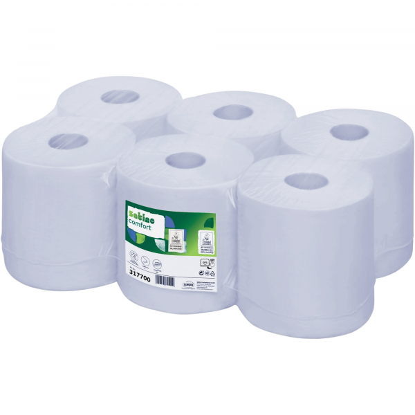 4000735807314 - Rollenhandtücher Satino Comfort 317700 Innenabrollung 2-lagig blau Recyclingpapier 4000735807314 6 Stück
