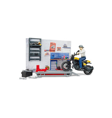 bworld 62102 Motorradwerkstatt Scrambler Ducati Full Throttle Spielfiguren-Set