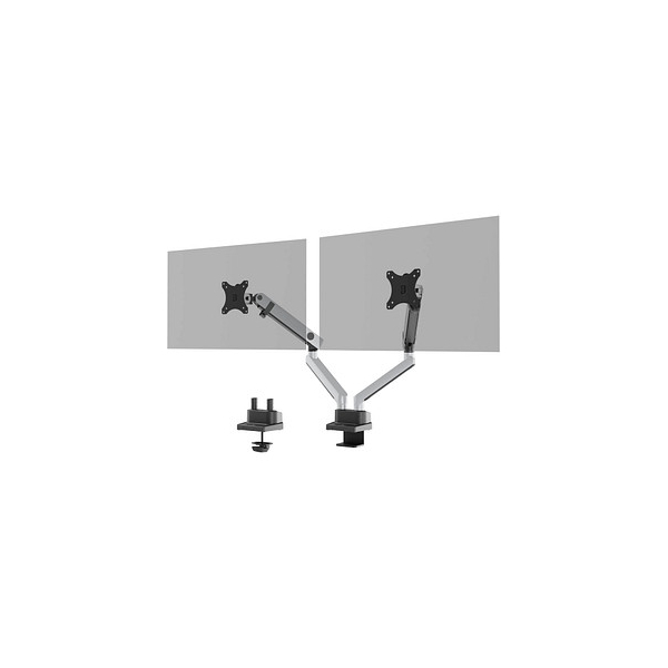 4005546735016 - Monitorhalter DURABLE SELECT PLUS für 2 Monitore bis 32 mit Tischbefestigung dreh- schwenk- höhenverstellbar VESA-kompatibel silber