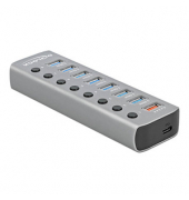 USB-Hub 7-fach grau