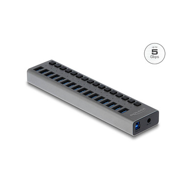 USB-Hub 16-fach grau