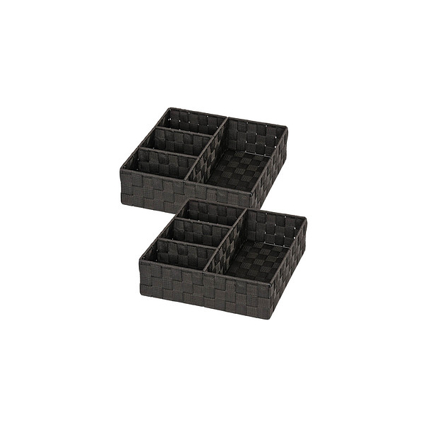 4008838305768 - Organizer Adria Schwarz 2er Set je 4 Fächer Schwarz Polypropylen schwarz lackiertes Metall - schwarz - Wenko 4008838305768 - Organizer Adria Schwarz 2er Set je 4 Fächer Schwarz Polypropylen schwarz lackiertes Metall - schwarz - Wenko