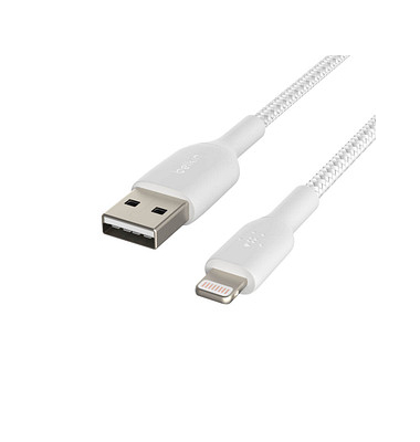 USB-Kabel BoostCharge CAA002bt1MWH, 1m, USB-A auf Lightning, wei&szlig;