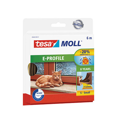 tesamoll E-Profil Fenster-Dichtungsband braun 9,0 mm x 6,0 m 1 Rolle tesamoll E-Profil Fenster-Dichtungsband braun 9,0 mm x 6,0 m 1 Rolle
