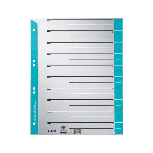 Leitz Trennblätter 1652 1652-00-30 A4 grau/hellblau 230g Karton 4002432328673 Leitz 100 Stück