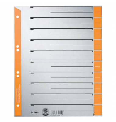 Trennblätter 1652 1652-00-45 A4 grau/orange 230g Karton