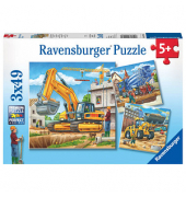 Große Baufahrzeuge Puzzle 3x 49 Teile