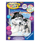 Malen-nach-Zahlen Husky Kuss