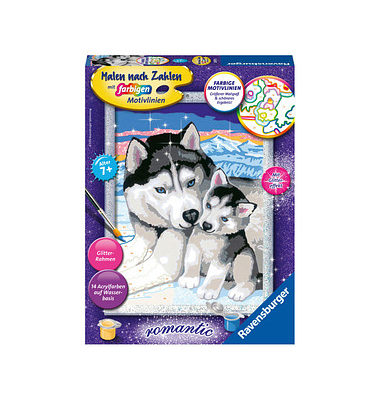 Malen-nach-Zahlen Husky Kuss