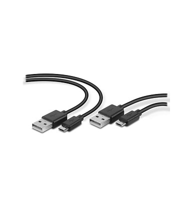 USB-Kabel Stream SL-450104-BK, 2x 3m, USB 2.0 A auf Micro-USB, schwarz