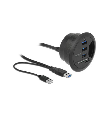 USB-Hub 3-fach schwarz