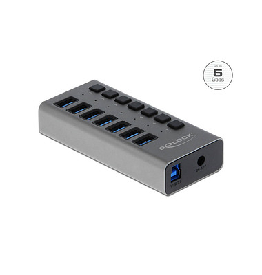 USB-Hub 7-fach grau