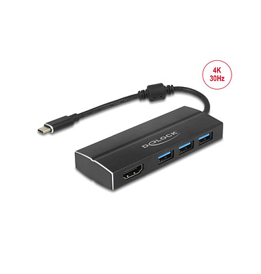 USB-Hub 3-fach schwarz