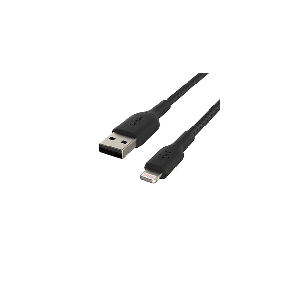 0745883788729 - Geflochtenes Lightning-Kabel (Lightning zu USB Boost-Ladekabel für iPhone iPad und AirPods MFi-zertifiziertes iPhone-Ladekabel) 1 m Schwarz