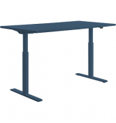 Sitz-Steh-Schreibtisch E-Table, elektrisch höhenverstellbar, 70-120cm (H), 160x80cm (BxT), rechteckig, petrolblau / petrolblau