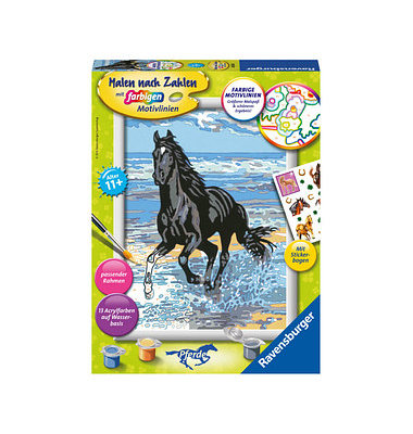 Ravensburger Malen-nach-Zahlen Pferd am Strand mehrfarbig