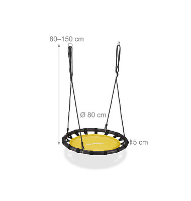relaxdays Nestschaukel gelb 80,0 cm