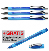 Kugelschreiber Slider Rave blau Schreibfarbe blau + GRATIS Schneider Kugelschreiber Slider Memo XB