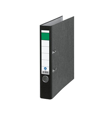 Ordner Grüner Balken 1255, A4 50mm schmal Karton schwarz