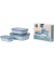 Frischhaltedose Cirqula 7 cm hoch blau nordic blue im SET 0,5/1,0/2,0 Liter BPA Frei