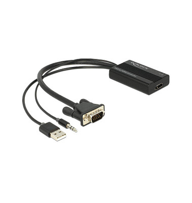 DeLOCK HDMI, VGA Adapter 0,25 m schwarz
