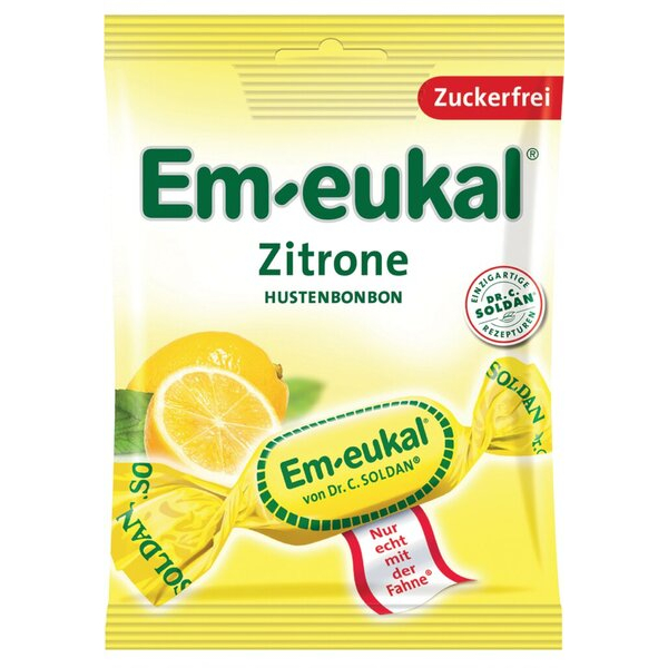 20 Stück Soldan Holding Em-eukal Hustenbonbon Zitrone 75 g, ohne Zucker 4009077024205 Soldan Holding